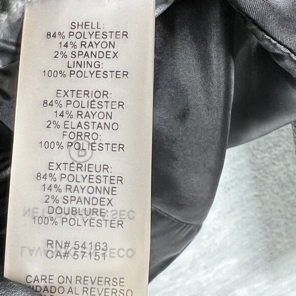 Calvin Klein Womens 10 Gray Houndstooth Windowpane Plaid Blazer Preppy Academia - Picture 13 of 15